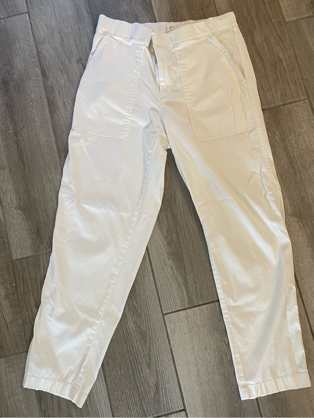 Lou & Grey off- white straight leg cotton blend pants Sz S, casual utility